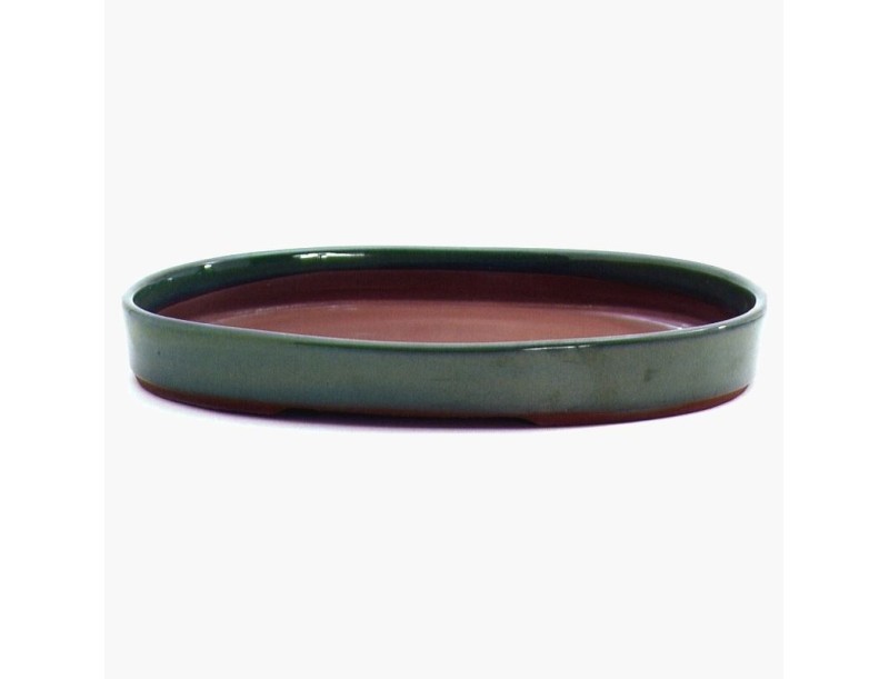 Maceta oval de gres esmaltado para Bonsái japonés - 27,5 cm