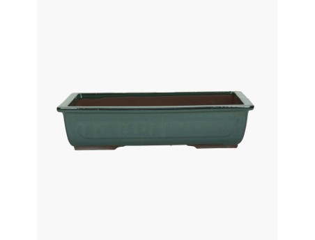 Vaso Bonsai Giapponese Rettangolare in Grès Smaltato - 28 cm