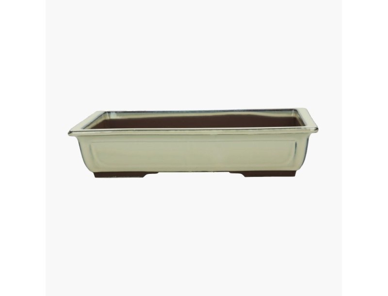 Rectangular glazed stoneware Japanese Bonsai pot - 33,5 cm