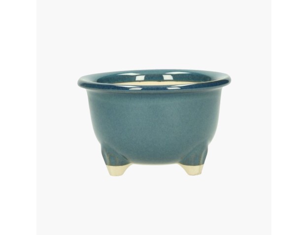 Rond geglazuurde aardewerk Japanse Bonsai pot - 13 cm