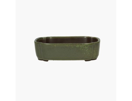 Vaso Bonsai Giapponese a Nuvola in Grès Smaltato - 15,5 cm