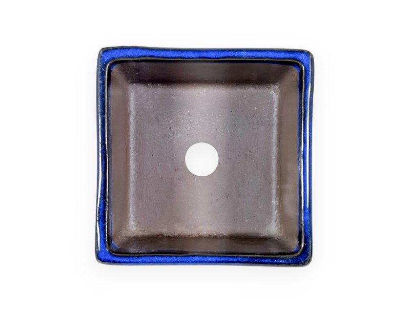 Vierkant geglazuurde aardewerk Japanse Bonsai pot - 10 cm