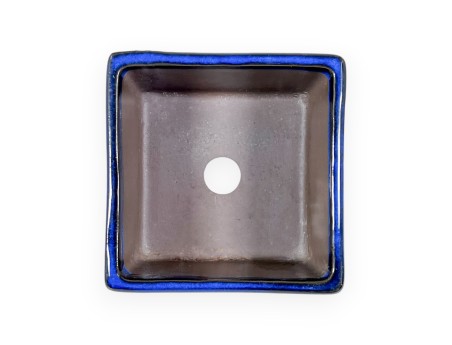 Vierkant geglazuurde aardewerk Japanse Bonsai pot - 10 cm