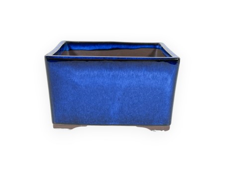 Pot carré en grès émaillé pour bonsaïs japonais - 12 cm