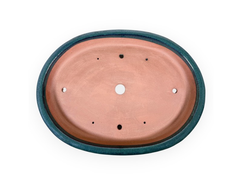 Oval glazed stoneware Chinese Bonsai pot - 66,5 cm