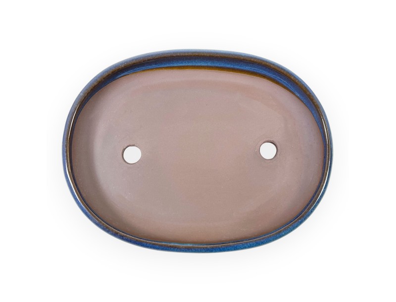Maceta oval gres esmaltado para Bonsái japonés - 26,5 cm