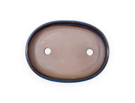 Japanischer Bonsai Topf glasiertem Steingut, oval - 22,5 cm