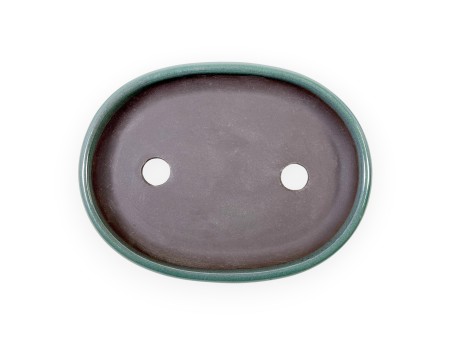 Maceta oval gres esmaltado para Bonsái japonés - 19,5 cm