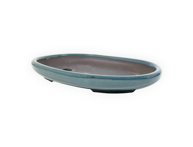 Oval glazed stoneware Japanese Bonsai pot - 22,5 cm 2