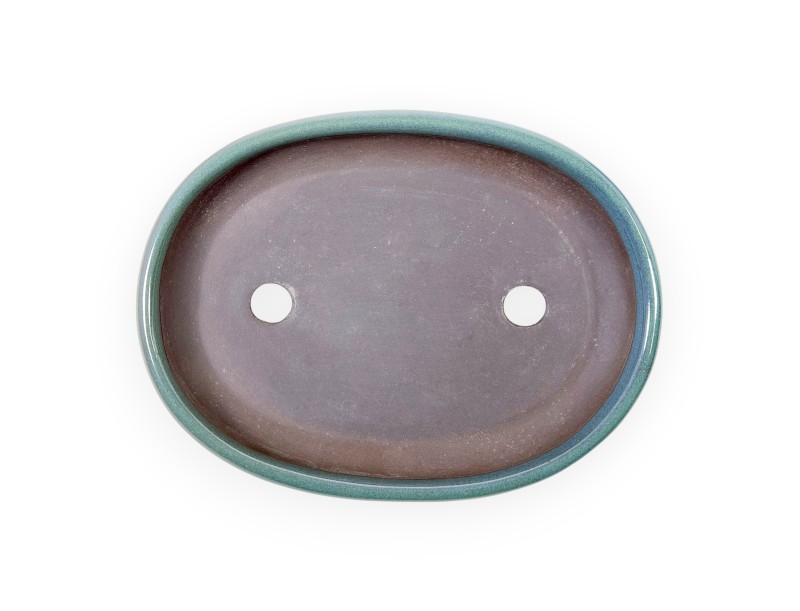 Oval glazed stoneware Japanese Bonsai pot - 26,5 cm