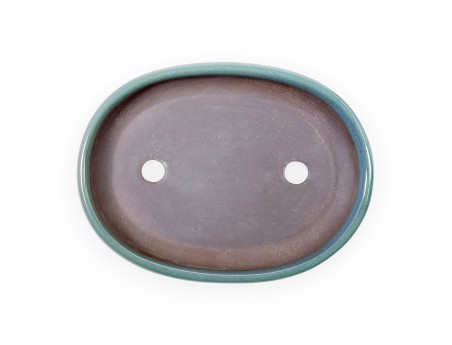 Japanischer Bonsai Topf glasiertem Steingut, oval - 26,5 cm