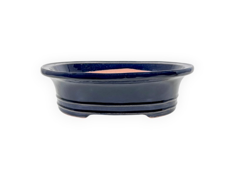 Oval glazed stoneware Chinese Bonsai pot - 31 cm