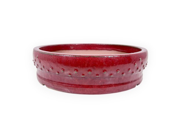 Pot rond en grès émaillé pour bonsaïs chinois - 37,5 cm