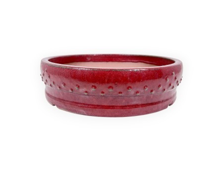 Pot rond en grès émaillé pour bonsaïs chinois - 37,5 cm