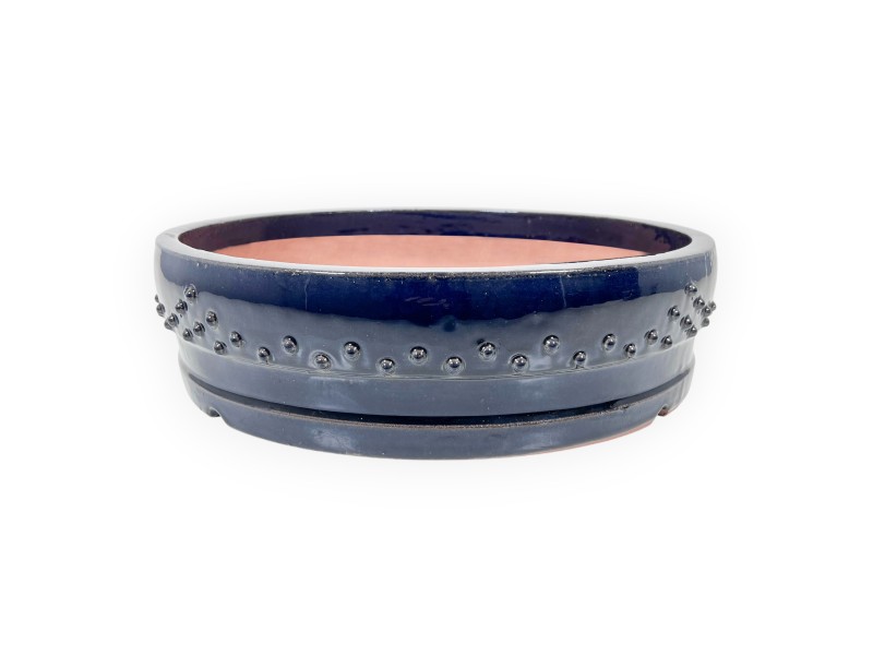 Rond geglazuurde steengoed Chinese Bonsai pot - 37,5 cm