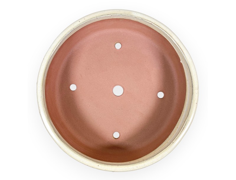Pot rond en grès émaillé pour bonsaïs chinois - 37,5 cm