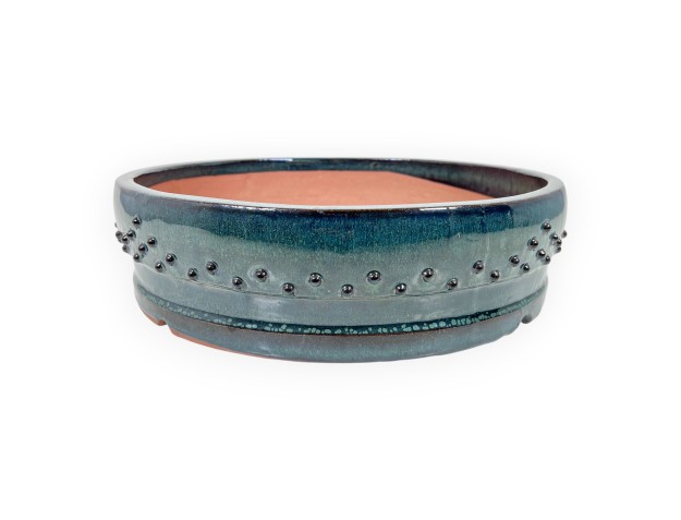 Rond geglazuurde steengoed Chinese Bonsai pot - 37,5 cm
