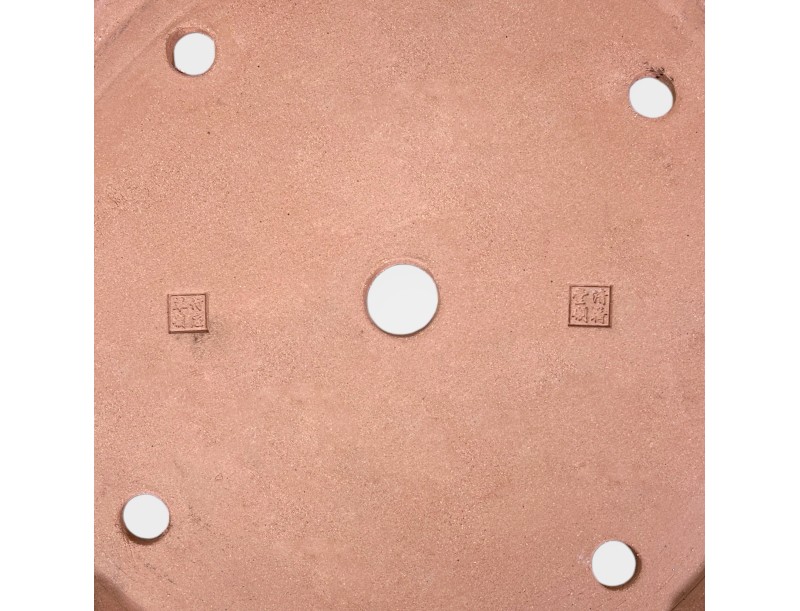 Pot rond en grès émaillé pour bonsaïs chinois - 37,5 cm