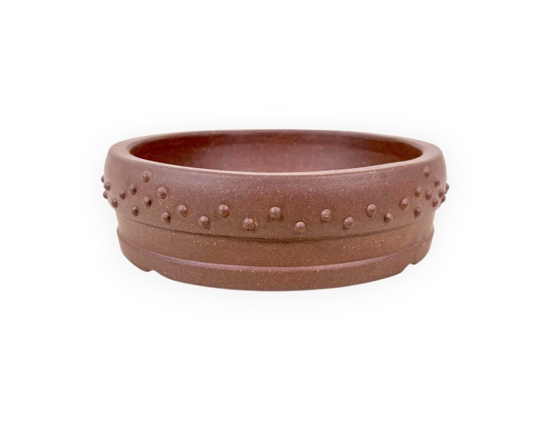 Maceta redondo de gres no esmaltado para Bonsái chinese - 15,5 cm