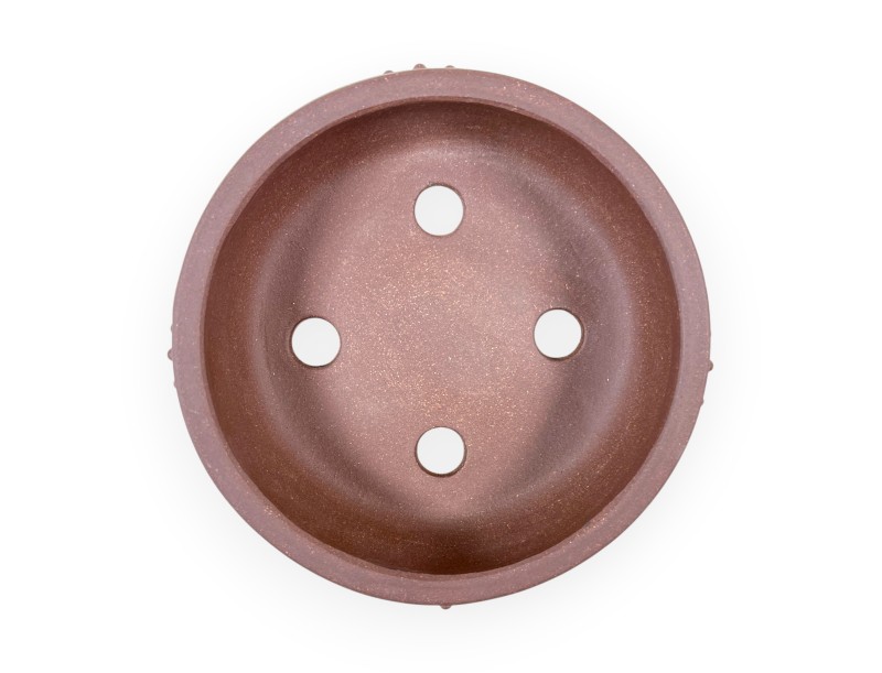 Round unglazed stoneware Chinese Bonsai pot - 15,5 cm