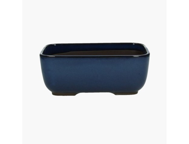 Pot rectangulaire grès émaillé pour bonsaïs japonais - 21,5 cm