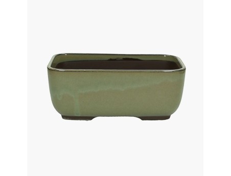 Japanischer Bonsai Topf glasiertem Steingut rechteckig - 24,5 cm