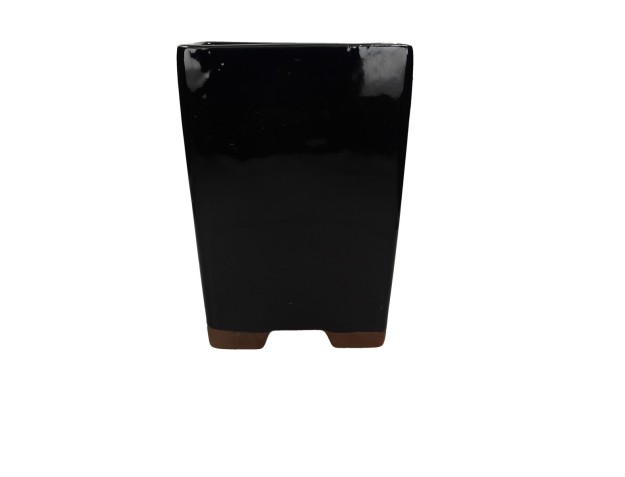 Pot carré en grès émaillé pour bonsaïs chinois - 18 cm