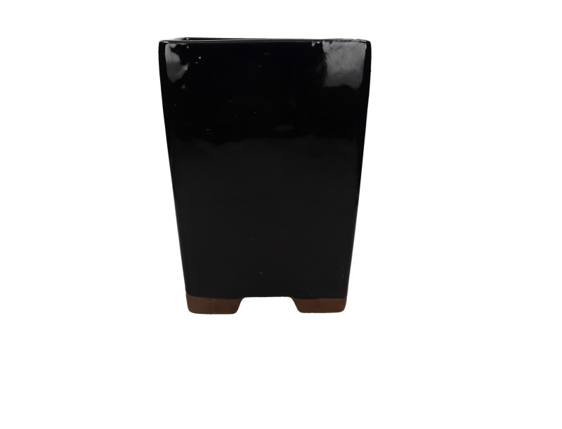 Vaso Bonsai Cinese Quadrato in Grès Smaltato - 18 cm