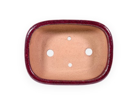 Pot rectangulaire en grès émaillé pour bonsaïs chinois - 16 cm