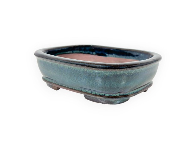 Rechthoekig geglazuurde steengoed Chinese Bonsai pot - 16 cm 2
