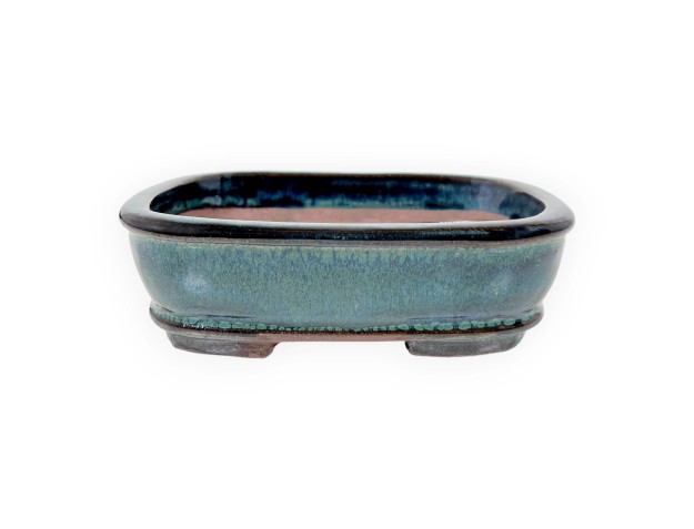 Rectangular glazed stoneware Chinese Bonsai pot - 16 cm