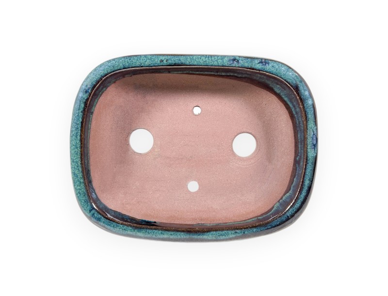 Rectangular glazed stoneware Chinese Bonsai pot - 16 cm