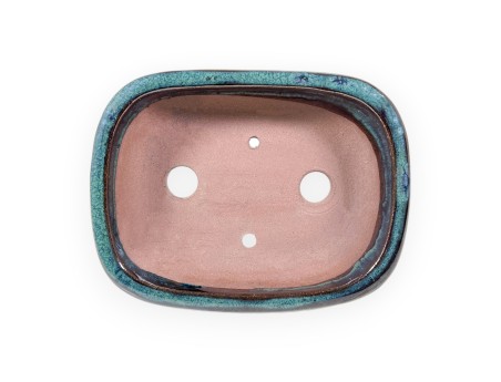 Pot rectangulaire en grès émaillé pour bonsaïs chinois - 16 cm