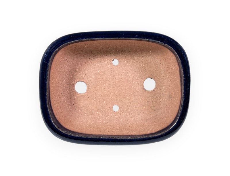 Pot rectangulaire en grès émaillé pour bonsaïs chinois - 16 cm