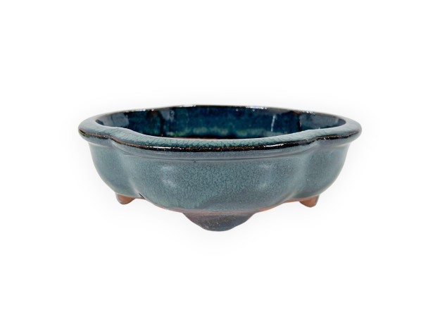 Wolk geglazuurde steengoed Chinese Bonsai pot - 16 cm