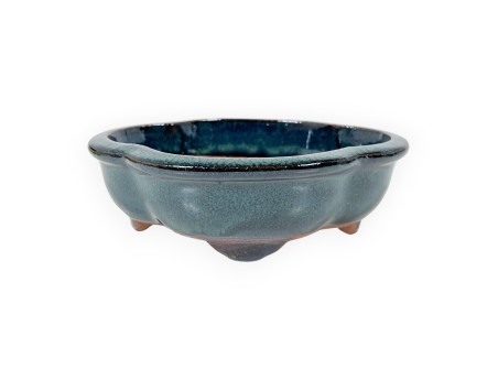 Wolk geglazuurde steengoed Chinese Bonsai pot - 16 cm