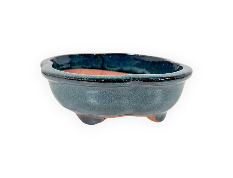 Chinesischer Bonsai Topf aus glasiertem Steingut, wolke - 16 cm