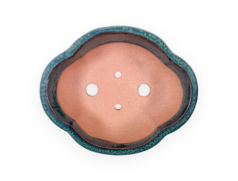 Cloud glazed stoneware Chinese Bonsai pot - 16 cm