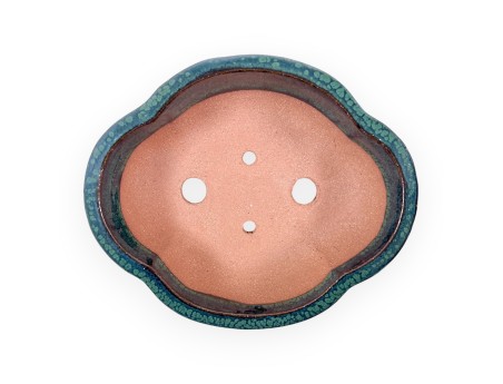 Wolk geglazuurde steengoed Chinese Bonsai pot - 16 cm