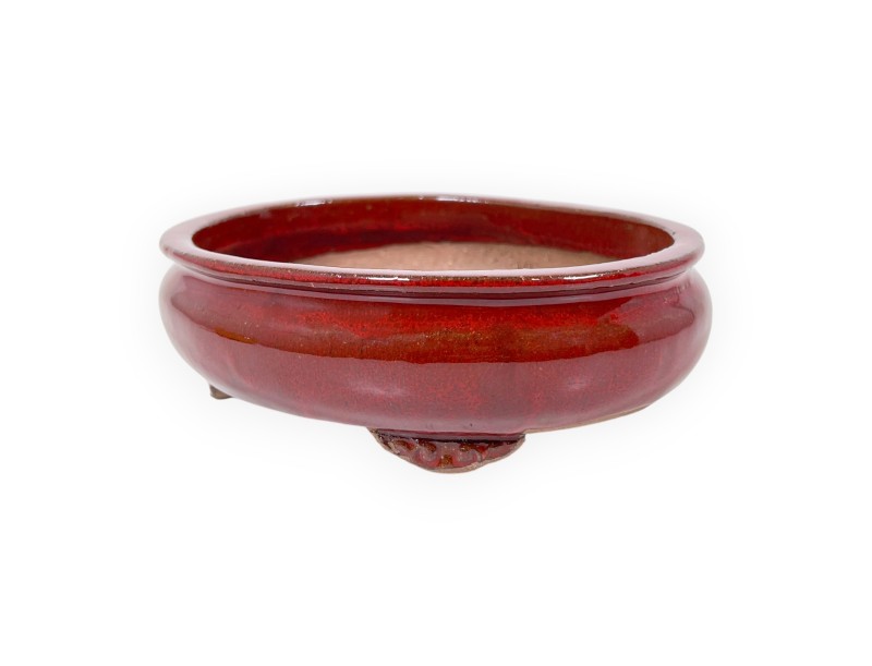 Pot ovale en grès émaillé pour bonsaïs chinois - 15,5 cm