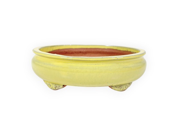 Ovaal geglazuurde steengoed Chinese Bonsai pot - 15,5 cm