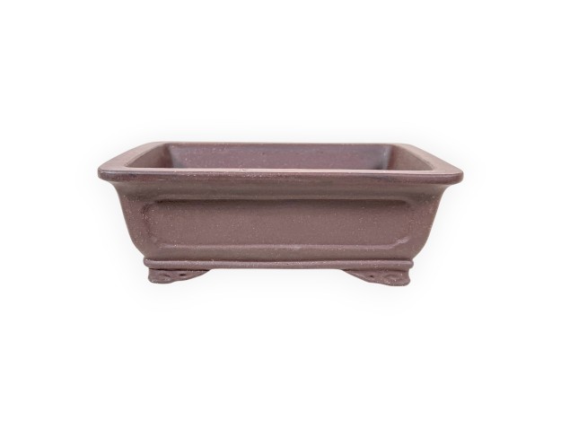 Vaso Bonsai Cinese Rettangolare in Grès Non Smaltato - 16,5 cm