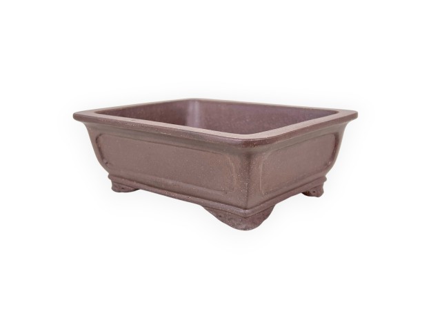 Rechthoekig ongeglazuurde steengoed Chinese Bonsai pot - 16,5 cm 2