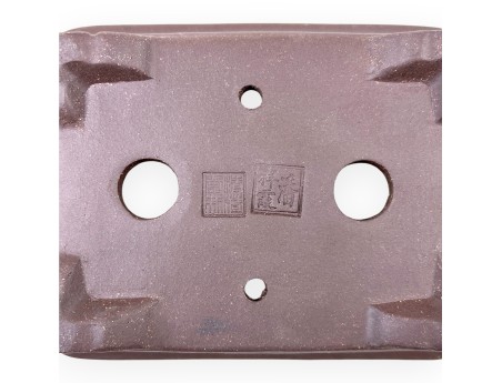 Pot rectangulaire en grès non émaillé pour bonsaïs chinois - 16,5 cm
