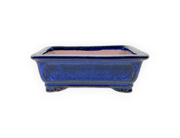 Rechthoekig geglazuurde steengoed Chinese Bonsai pot - 16 cm