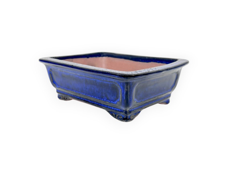 Rechthoekig geglazuurde steengoed Chinese Bonsai pot - 16 cm