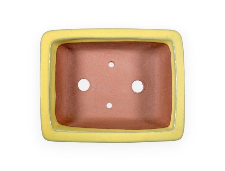 Pot rectangulaire en grès émaillé pour bonsaïs chinois - 16 cm