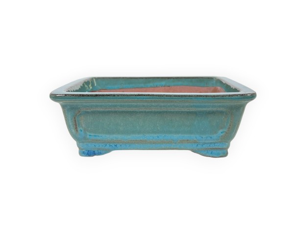 Pot rectangulaire en grès émaillé pour bonsaïs chinois - 16 cm