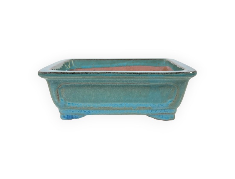 Rectangular glazed stoneware Chinese Bonsai pot - 16 cm