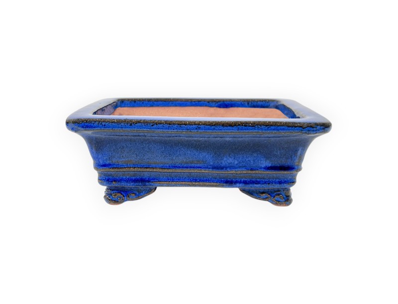 Rectangular glazed stoneware Chinese Bonsai pot - 16 cm